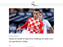 Bild zum Artikel: Mainz 05 stellt El Ghazi frei: Haltung ist mehr wert als sportlicher Erfolg