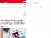 Bild zum Artikel: „Man hat uns doch dazu erzogen, Dinge zu hinterfragen“ - Vertreterin der Gen Z dreht jetzt Spieß um – schiebt Elterngeneration Schuld zu