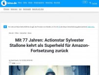 Bild zum Artikel: Mit 77 Jahren: Actionstar Sylvester Stallone kehrt als Superheld für Amazon-Fortsetzung zurück