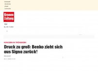 Bild zum Artikel: Druck zu groß: Benko zieht sich aus Signa zurück!