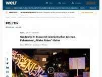 Bild zum Artikel: Großdemo in Essen mit islamistischen Zeichen, Fahnen und „Allahu Akbar“-Rufen