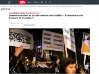 Bild zum Artikel: Islamisten laufen bei Demo mit: Protestierende in Essen fordern das Kalifat - Antisemitische Plakate in Frankfurt
