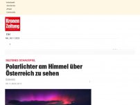 Bild zum Artikel: Polarlichter am Himmel über Österreich zu sehen