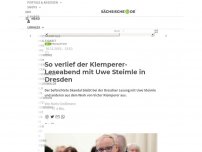 Bild zum Artikel: So verlief der Klemperer-Leseabend mit Uwe Steimle in Dresden