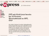 Bild zum Artikel: FPÖ mit Kickl jetzt bereits bei 32 Prozent – Riesenabstand zu SPÖ, ÖVP