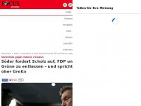Bild zum Artikel: Seitenhieb gegen Habeck inklusive - Söder fordert Scholz auf, FDP und Grüne zu entlassen - und spricht offen über GroKo