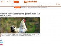 Bild zum Artikel: Urteil im Nachbarschaftsstreit gefallen: Hahn darf weiter krähen #emsland #hahn