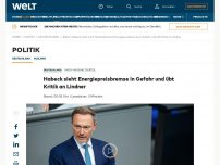 Bild zum Artikel: Habeck sieht Energiepreisbremse in Gefahr und übt Kritik an Lindner