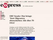 Bild zum Artikel: ORF-Sender 3Sat bringt: “Statt Migranten abzuschieben: Alle über 70 töten”