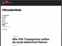 Bild zum Artikel: Volkswagen: Alle VW-Transporter sollen ab 2028 elektrisch fahren