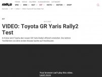 Bild zum Artikel: VIDEO: Toyota GR Yaris Rally2 Test