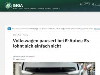 Bild zum Artikel: Volkswagen bremst E-Autos aus: Es lohnt sich einfach nicht