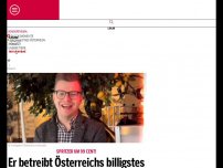 Bild zum Artikel: Er betreibt Österreichs billigstes Café