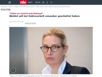 Bild zum Artikel: 'Hätte vor Gericht wohl Bestand': Weidel soll bei Doktorarbeit unsauber gearbeitet haben