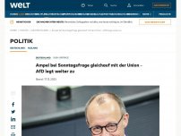 Bild zum Artikel: Ampel bei Sonntagsfrage gleichauf mit der Union – AfD legt weiter zu