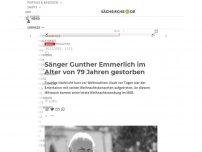 Bild zum Artikel: Sänger Gunther Emmerlich im Alter von 79 Jahren gestorben