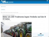 Bild zum Artikel: Zwischen Vaihingen/Enz und Stuttgart: Mehr als 200 Traktoren legen Verkehr auf der B 10 lahm