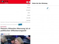 Bild zum Artikel: Kommentar - Faesers Silvester-Warnung ist ein politischer Offenbarungseid