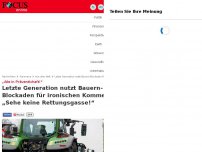 Bild zum Artikel: „Alle in Präventivhaft!“ - Letzte Generation kritisiert Bauern-Straßenblockade: „Sehe keine Rettungsgasse!“