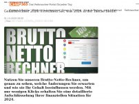 Bild zum Artikel: Brutto-Netto-Rechner 2024 zeigt: So viel Gehalt bekommen Sie im neuen Jahr