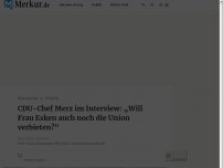 Bild zum Artikel: CDU-Chef Merz im Interview: „Will Frau Esken auch noch die Union verbieten?“