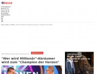 Bild zum Artikel: 'Wer wird Millionär'-Abräumer wird zum 'Champion der Herzen'