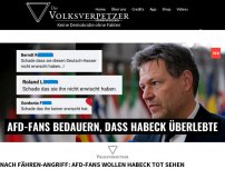 Bild zum Artikel: Nach Fähren-Angriff: AfD-Fans wollen Habeck tot sehen