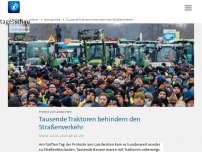 Bild zum Artikel: Tausende Traktoren behindern den Straßenverkehr