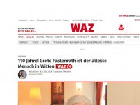 Bild zum Artikel: Jubiläum: 110 Jahre! Grete Fastenrath ist der älteste Mensch in Witten