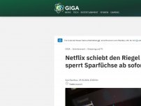 Bild zum Artikel: Netflix macht Schluss und sperrt Geizhälse ab sofort aus