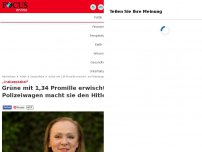 Bild zum Artikel: „Inakzeptabel“ - Grüne mit 1,34 Promille erwischt - im Polizeiwagen macht sie den Hitlergruß