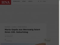 Bild zum Artikel: Maria Gayda aus Wernswig feiert ihren 100. Geburtstag