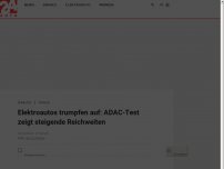 Bild zum Artikel: Elektroautos trumpfen auf: ADAC-Test zeigt steigende Reichweiten