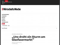 Bild zum Artikel: Internetversorgung: „Uns droht ein Sturm am Glasfasermarkt“