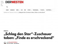 Bild zum Artikel: „Schlag den Star“-Zuschauer toben: „Finde es erschreckend“