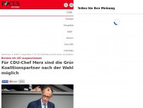 Bild zum Artikel: Bündnis mit AfD ausgeschlossen - Für CDU-Chef Merz sind die Grünen als Koalitionspartner nach der Wahl möglich