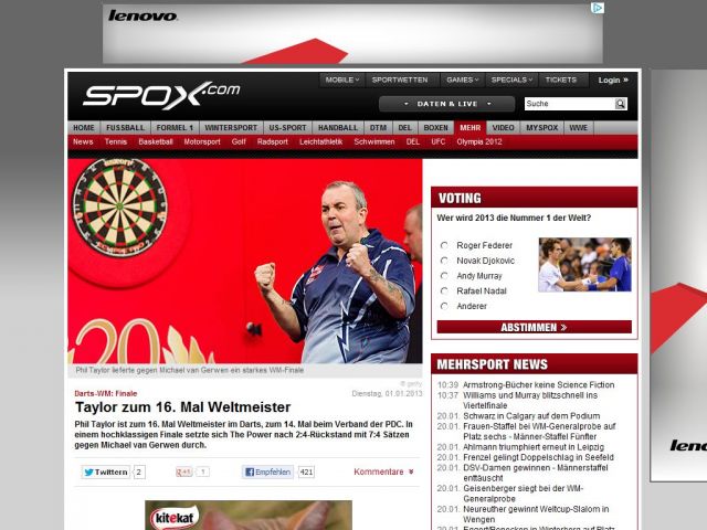 Bild zum Artikel: Darts-WM: Taylor zum 16. Mal Weltmeister