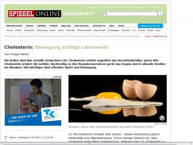 Bild zum Artikel: Cholesterin: Bewegung schlägt Laborwerte