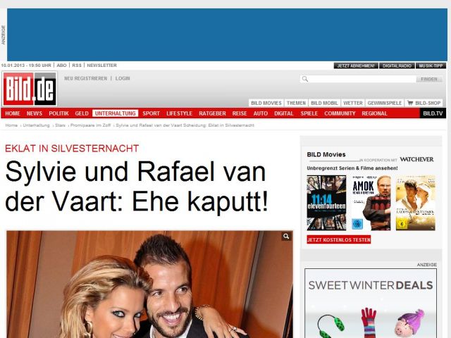 Bild zum Artikel: Eklat in Silvesternacht - Sylvie und Rafael van der Vaart: Ehe kaputt!