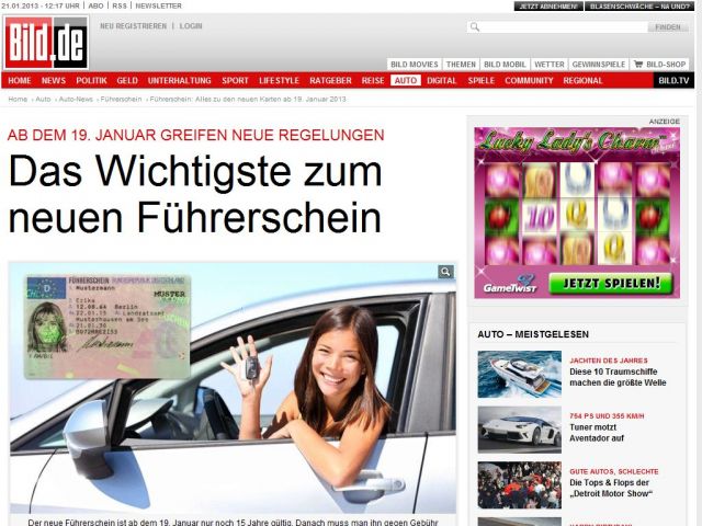 Bild zum Artikel: Ab dem 19. Januar - Das Wichtigste zum neuen Führerschein