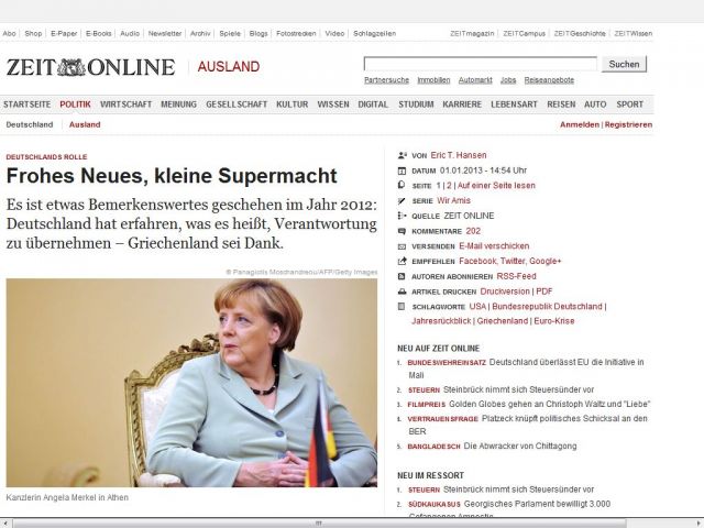 Bild zum Artikel: Deutschlands Rolle: 
			  Frohes Neues, kleine Supermacht