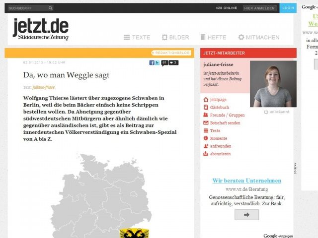 Bild zum Artikel: Da, wo man Weggle sagt