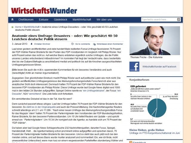 Bild zum Artikel: Anatomie eines Umfrage-Desasters – oder: Wie geschätzt 40-50 Leutchen deutsche Politik steuern