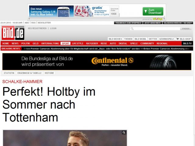 Bild zum Artikel: Wechsel im Sommer - Perfekt! Holtby zu Tottenham Hotspur