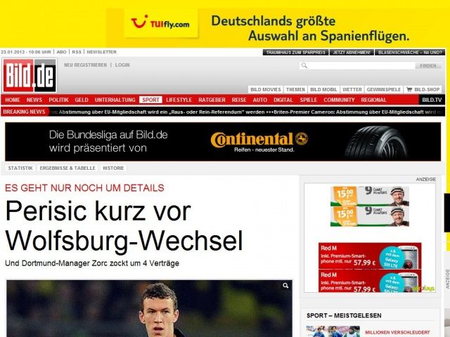 Bild zum Artikel: Es geht nur noch um Details - Perisic kurz vor Wolfsburg-Wechsel