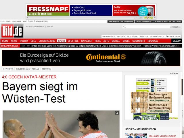 Bild zum Artikel: 4:0 - Bayern besiegt im Wüsten-Test den Katar-Meister