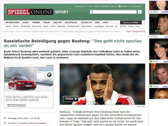 Bild zum Artikel: Rassistische Beleidigung gegen Boateng: 'Das geht nicht spurlos an mir vorbei'