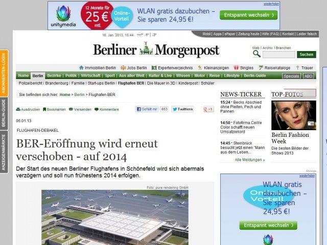 Bild zum Artikel: Flughafen-Debakel: BER-Eröffnung wird erneut verschoben - auf 2014