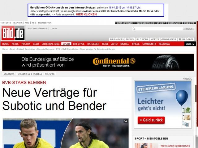 Bild zum Artikel: Neuer Vertrag - BVB-Star Subotic bleibt bis 2016