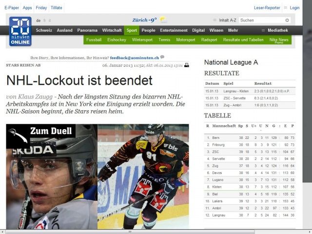 Bild zum Artikel: Stars reisen ab: NHL-Lockout ist beendet